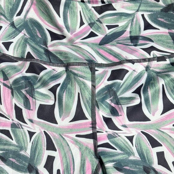 Sage Collective Leggings | Green Pink Leaf Print | Yoga / Workout Pants | Size S - Picture 8 of 9